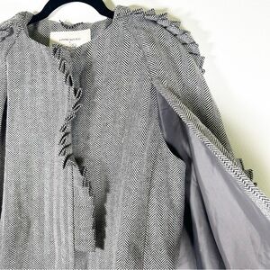 NWT Banana Republic X Olivia Palermo Herringbone Ruffle Cape Coat dark academia